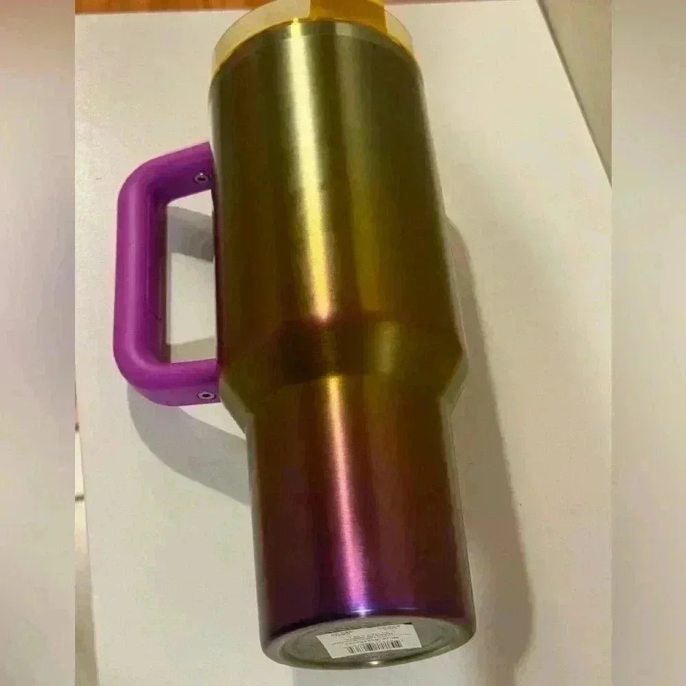 Stanley x Starbucks Summer Sunset Oil Slick 40oz Quencher Yellow Purple NWT - Picture 6 of 8
